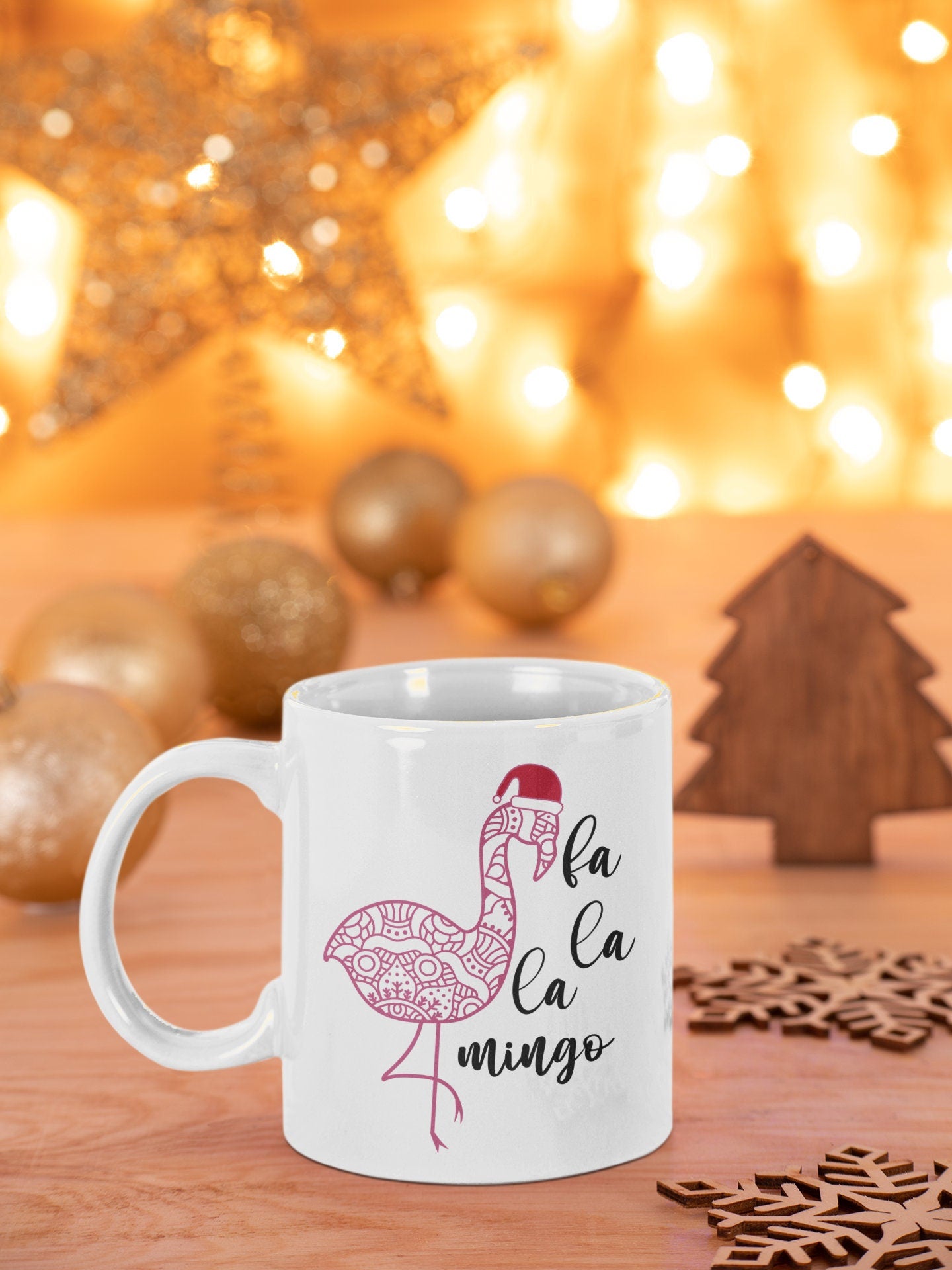 Fa La La Mingo Flamingo Holiday Christmas Mug