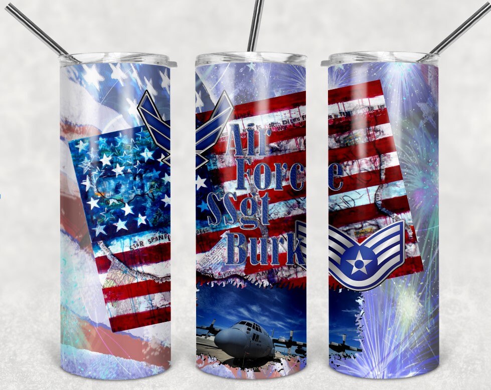 Air Force Personalized 20 oz skinny Tumbler