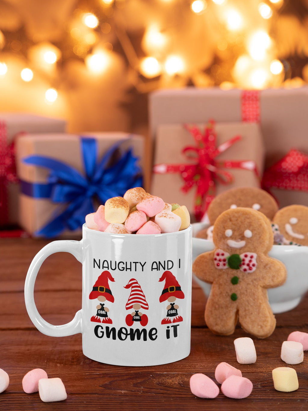 Naughty and I Gnome it Holiday Christmas Mug