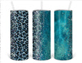 Turquoise and leopard animal print Personalized 20 oz skinny Tumbler