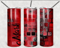 Red and Black 2 Personalized 20 oz skinny Tumbler