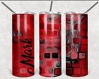 Red and Black 2 Personalized 20 oz skinny Tumbler