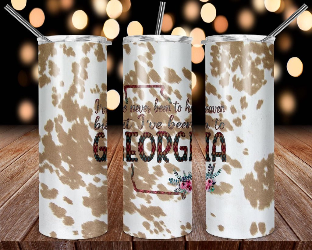 Cow Print Tumbler, State Pride Skinny Tumbler, Rodeo Lover Gift