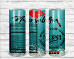 Nurse Life Aqua Blue Personalized 20 oz skinny Tumbler