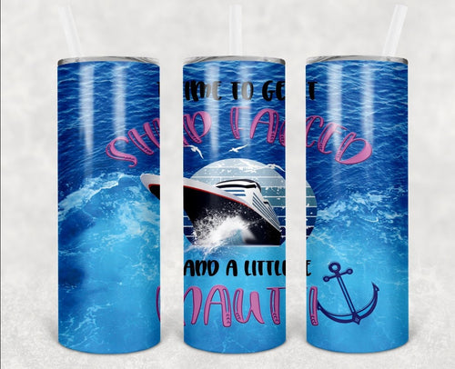 Aqua Blue Cruise Ship Tumbler, Personalized Nautical Gift