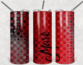 Red and Black Personalized 20 oz skinny Tumbler