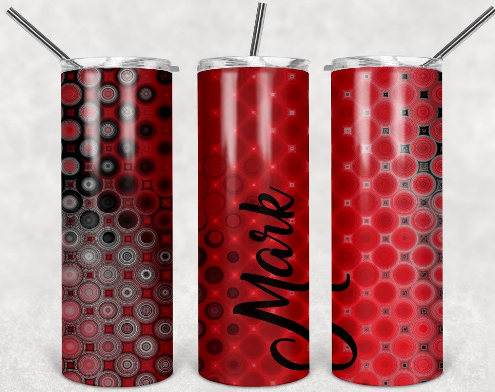 Red and Black Personalized 20 oz skinny Tumbler