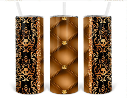 Black and Gold Jacked Spellbound Personalized 20 oz skinny Tumbler
