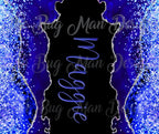Black and Blue Crystal Agate Personalized 20 oz skinny Tumbler