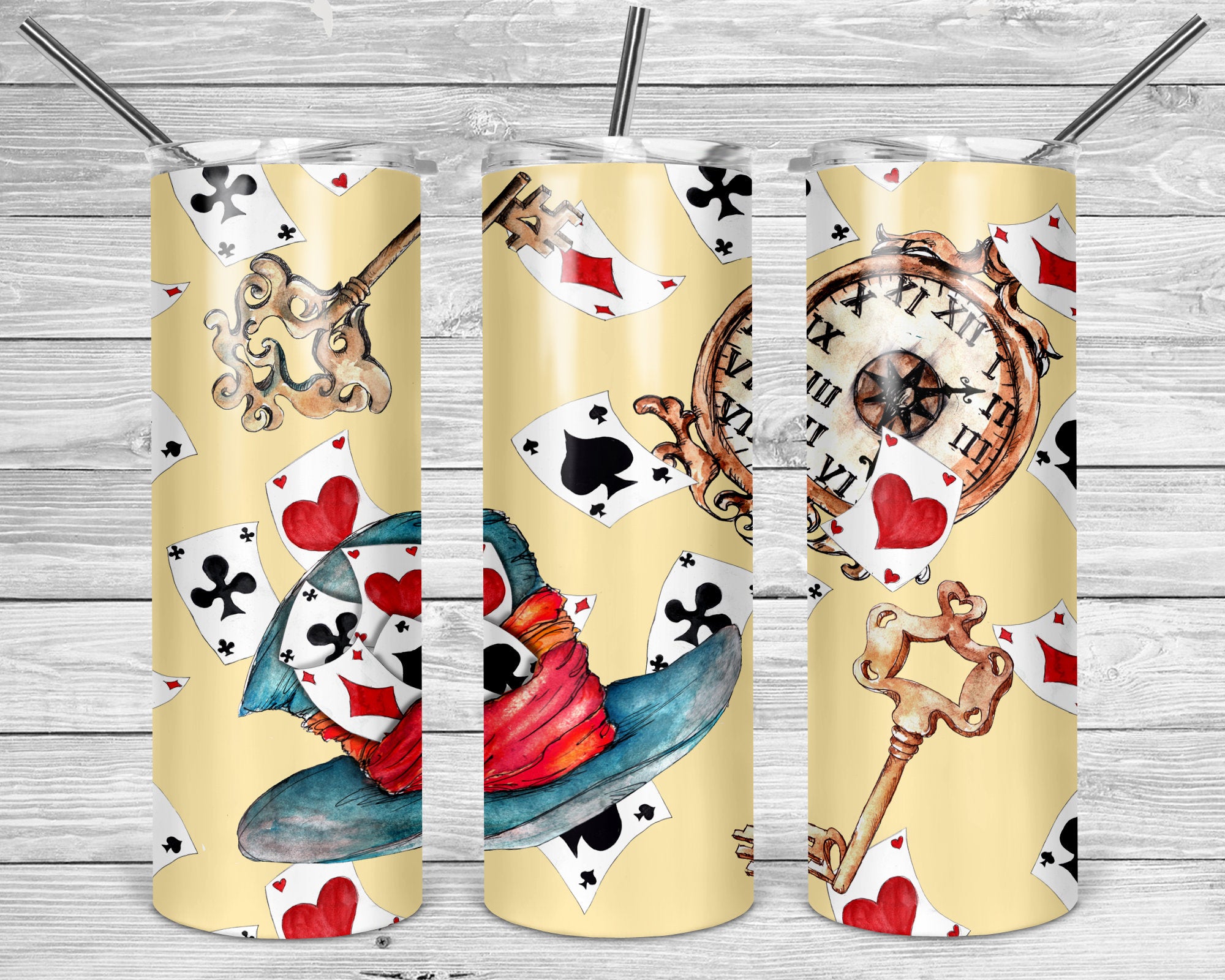 Alice in Wonderland Personalized 20 oz skinny Tumbler