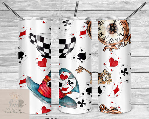 Alice in Wonderland Personalized 20 oz skinny Tumbler