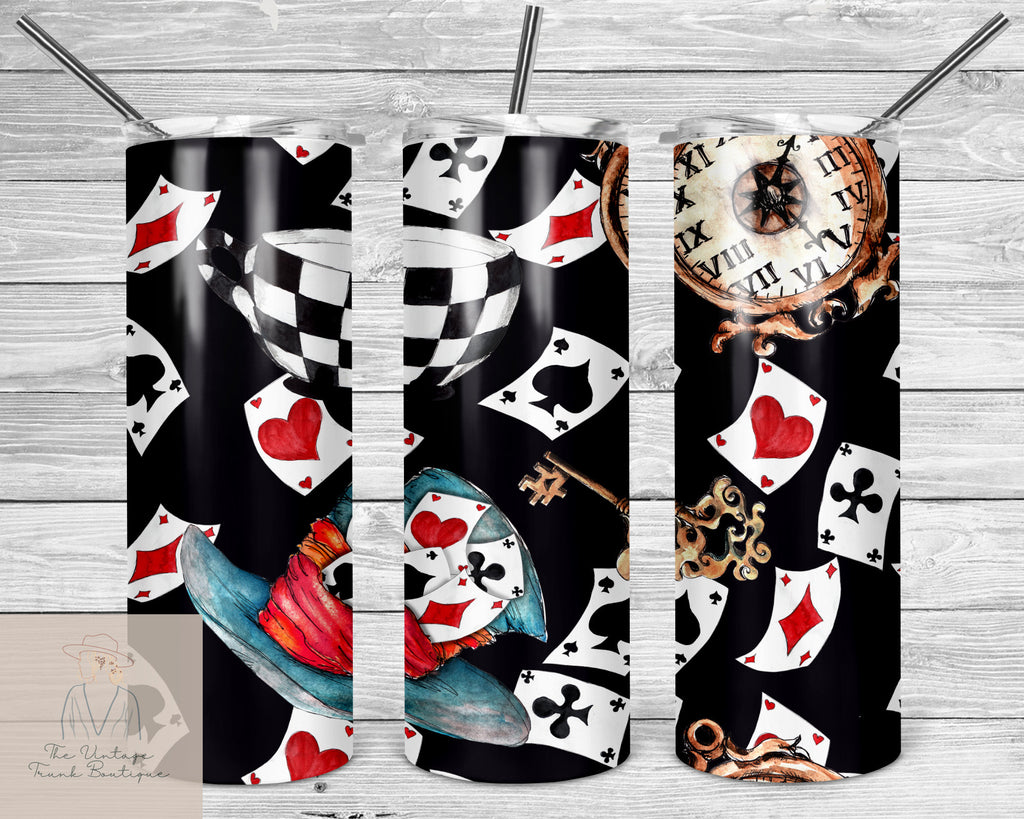 Alice in Wonderland Personalized 20 oz skinny Tumbler