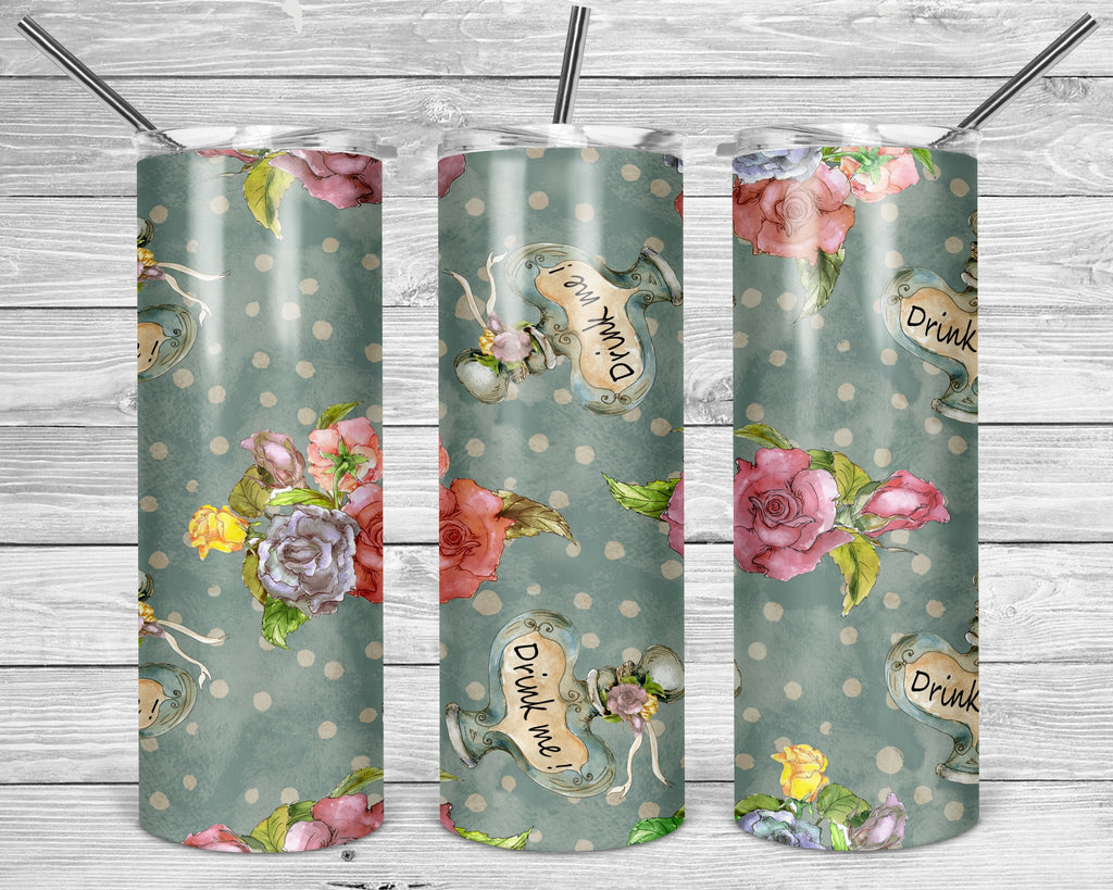 Alice in Wonderland Personalized 20 oz skinny Tumbler