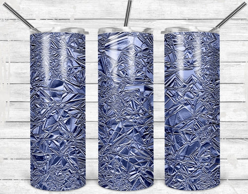 Blue Crushed Metal Personalized 20 oz skinny Tumbler