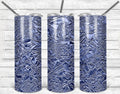 Blue Crushed Metal Personalized 20 oz skinny Tumbler