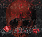 Red and Black Vampy Skull Personalized 20 oz skinny Tumbler