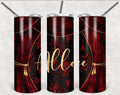Red and Black Curtains Personalized 20 oz skinny Tumbler