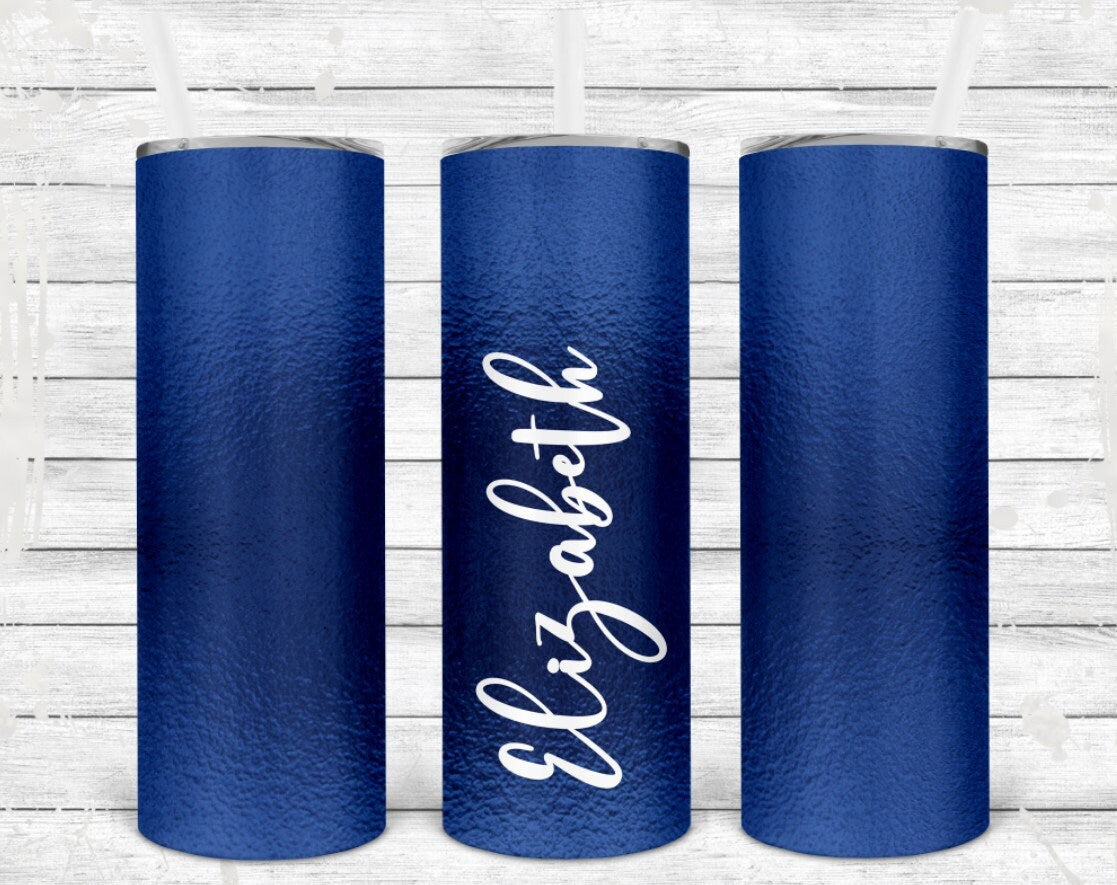 Colored Personalized 20 oz skinny Tumbler