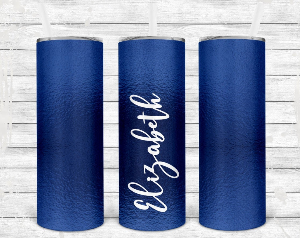 Colored Personalized 20 oz skinny Tumbler