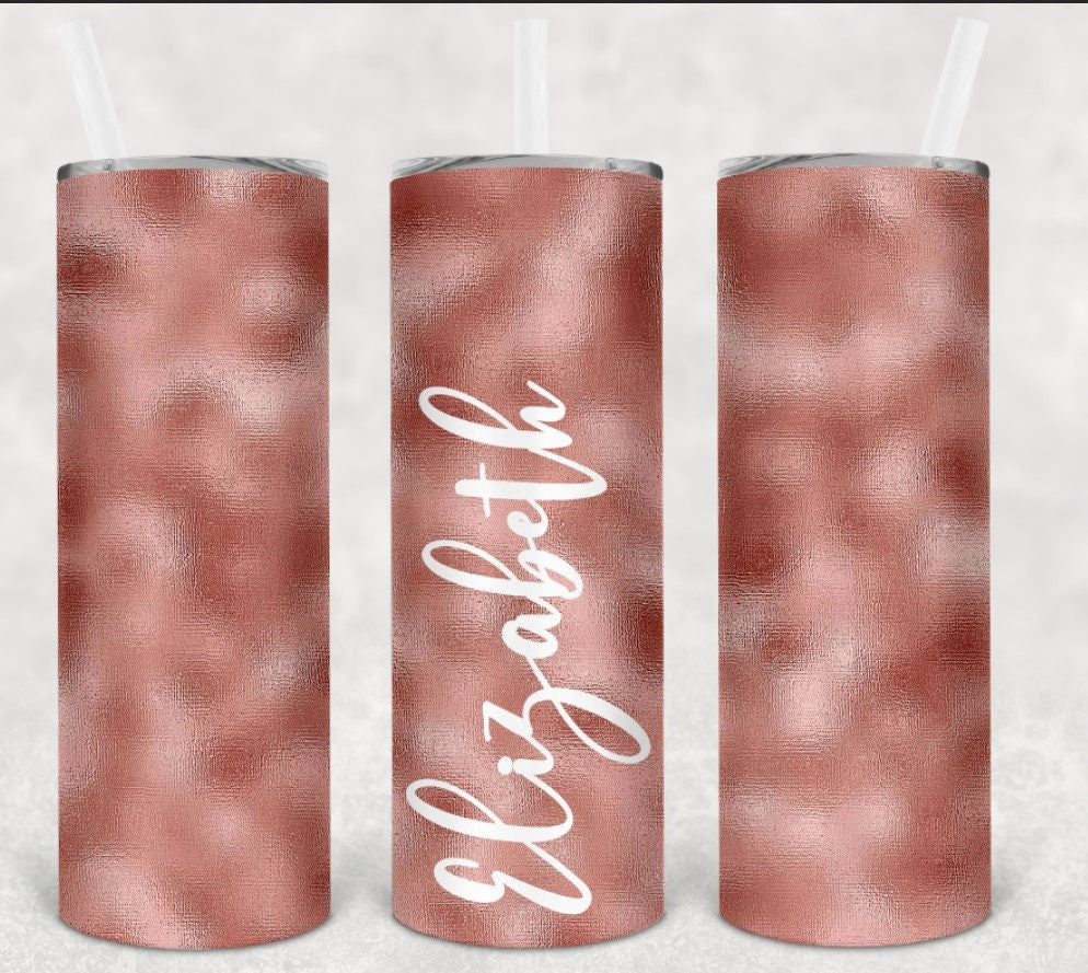 Colored Personalized 20 oz skinny Tumbler