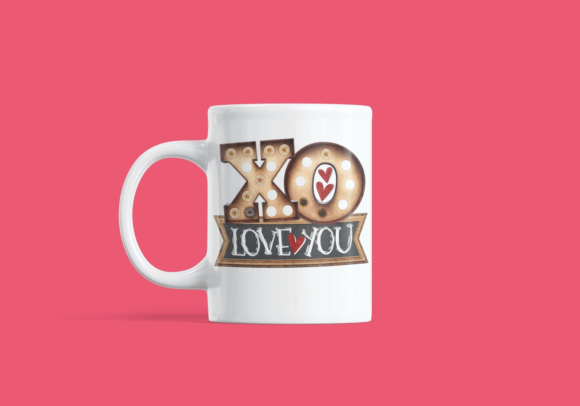 XO letters Love You Valentines Mug/ Valentines Day Gift