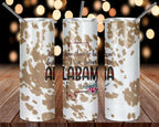 Cow Print Tumbler, State Pride Skinny Tumbler, Rodeo Lover Gift