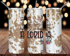 Cow Print Tumbler, State Pride Skinny Tumbler, Rodeo Lover Gift