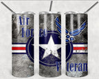 Air Force Veteran Personalized 20 oz skinny Tumbler