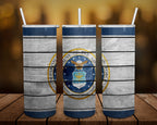 Army, Navy, Air Force, Marines Military Personalized 20 oz skinny Tumbler