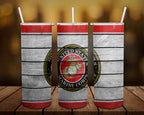 Army, Navy, Air Force, Marines Military Personalized 20 oz skinny Tumbler