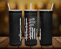 American Military Veteran Flag Personalized 20 oz skinny Tumbler