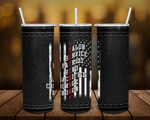 American Military Veteran Flag Personalized 20 oz skinny Tumbler
