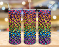 Rainbow Animal Print Personalized 20 oz skinny Tumbler