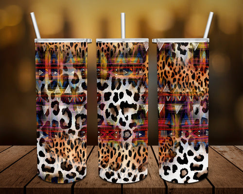 Colorful Abstract Animal print Personalized 20 oz skinny Tumbler