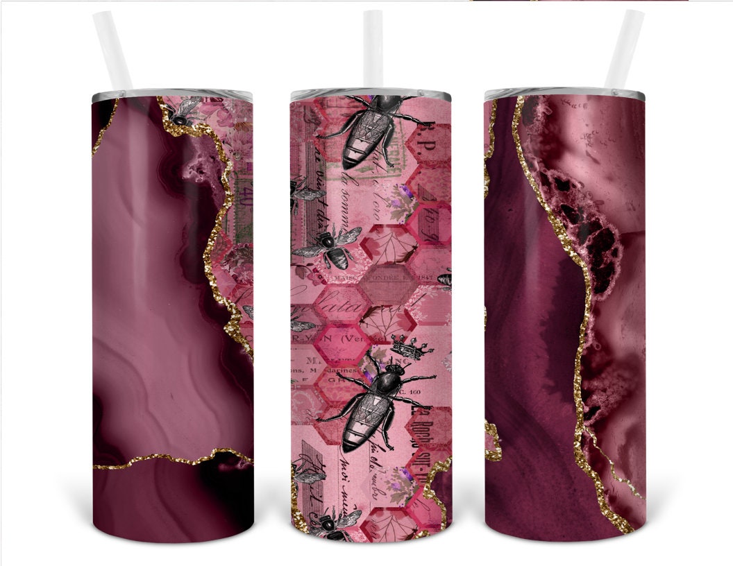 Ruby bee Queen 20 oz skinny Tumbler | Bee cup