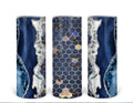 Blue and White Honey Comb Wrap 20 oz skinny Tumbler