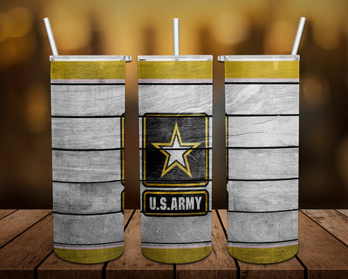 Army, Navy, Air Force, Marines Military Personalized 20 oz skinny Tumbler