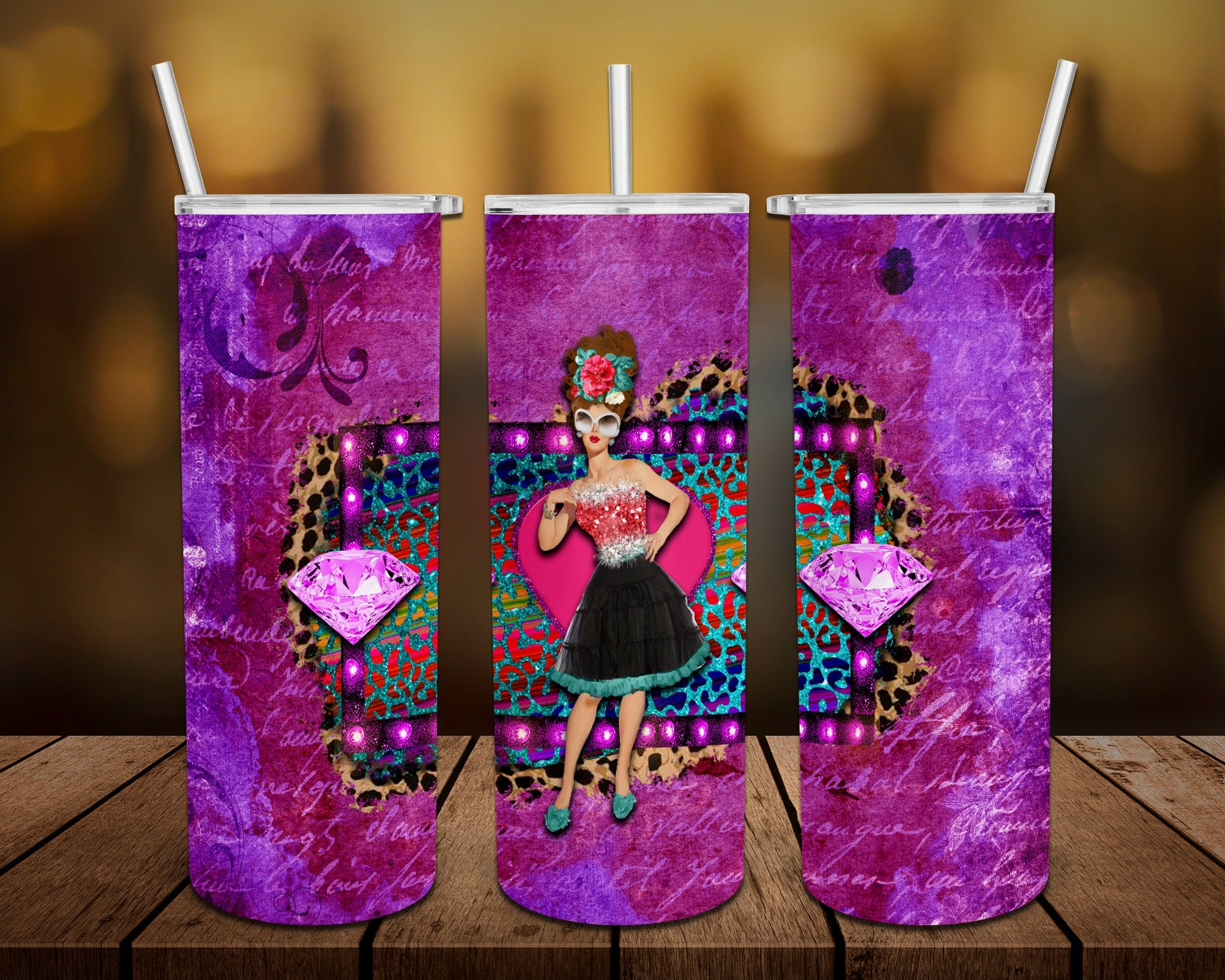 Fancy Girl Personalized 20 oz skinny Tumbler
