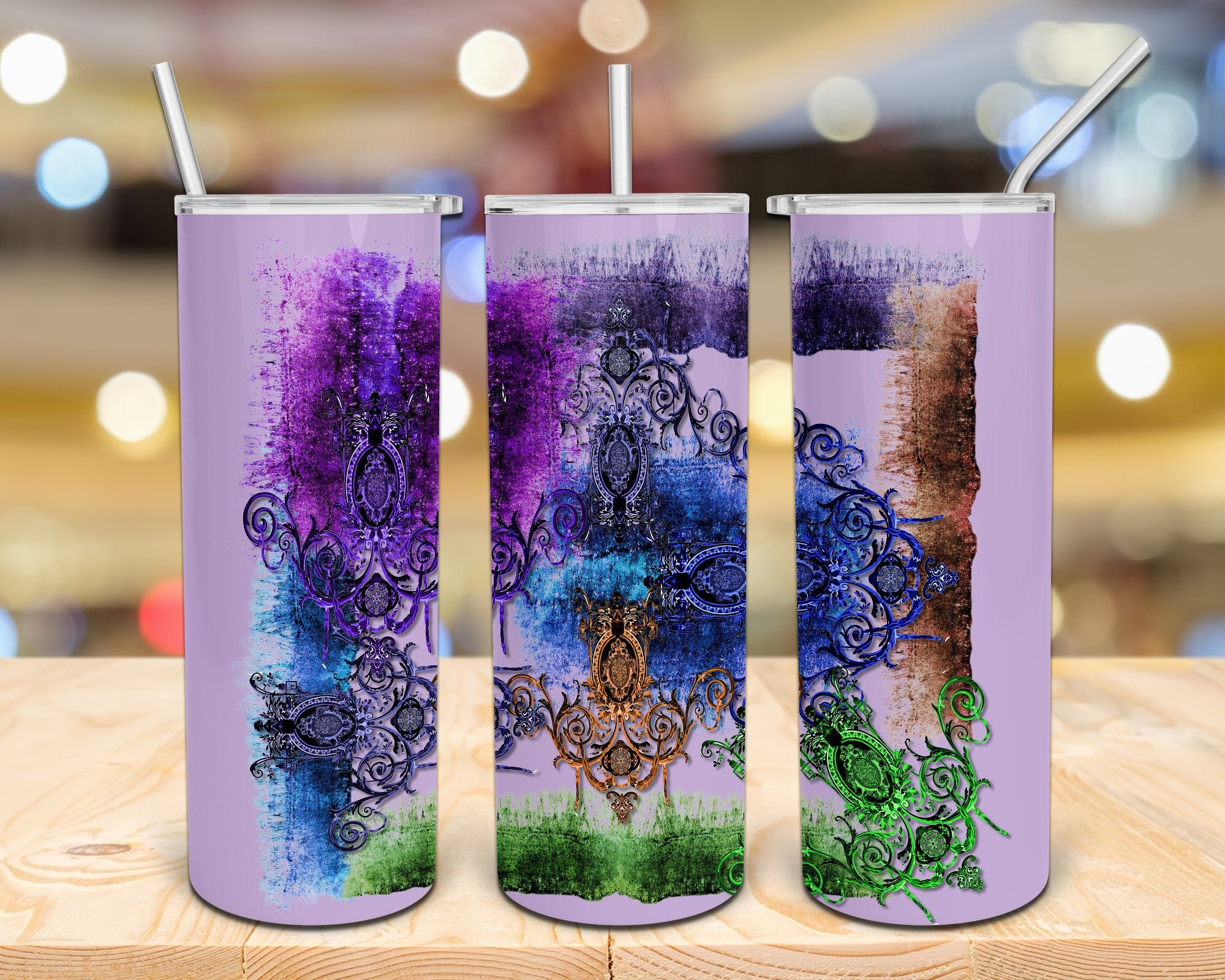 Colorful Vintage Personalized 20 oz skinny Tumbler