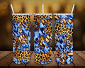 Colorful Blue Abstract Animal print Personalized 20 oz skinny Tumbler