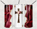 Ruby Leopard Cross Personalized 20 oz skinny Tumbler
