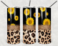 Sunflowers and Cheetah Personalized 20 oz skinny Tumbler