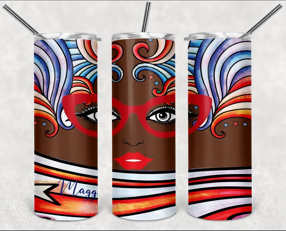 American woman Personalized 20 oz skinny Tumbler
