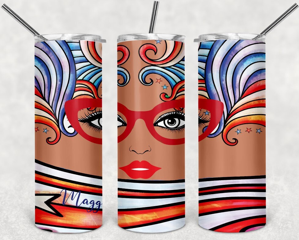 American woman Personalized 20 oz skinny Tumbler