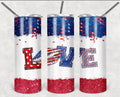 Patriotic Red White and Blue Personalized 20 oz skinny Tumbler