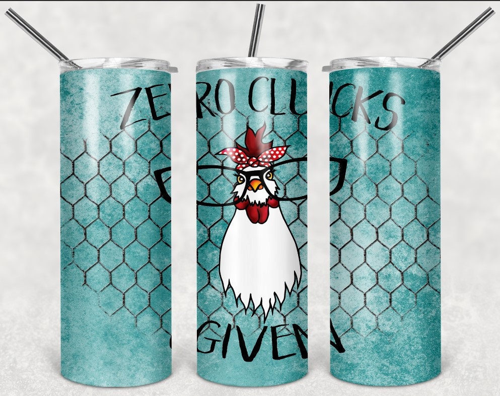 Zero Clucks Given Personalized 20 oz skinny Tumbler