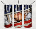 American Baseball Personalized 20 oz skinny Tumbler