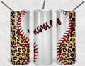 Leopard Baseball Personalized 20 oz skinny Tumbler