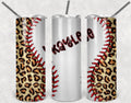 Leopard Baseball Personalized 20 oz skinny Tumbler
