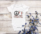 Peace Love Baseball Baseball Baby Bodysuit/ Onesie